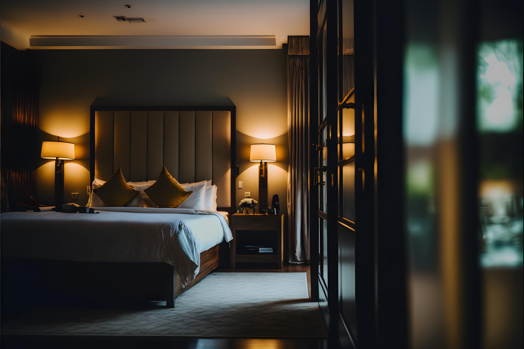 A luxury bedroom in hotel