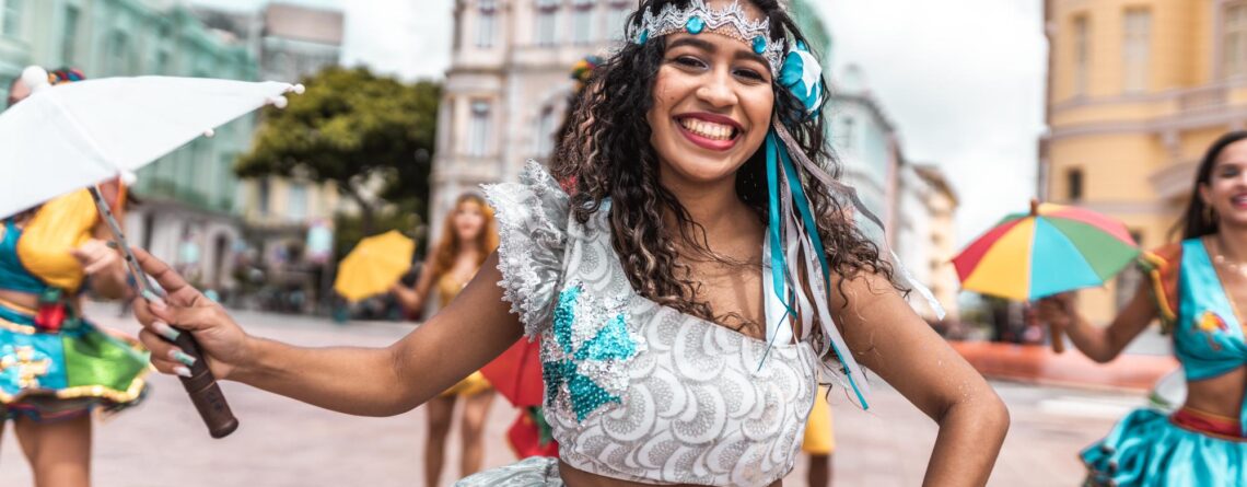 frevo dancers street carnival in Brazil