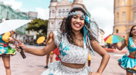 frevo dancers street carnival in Brazil