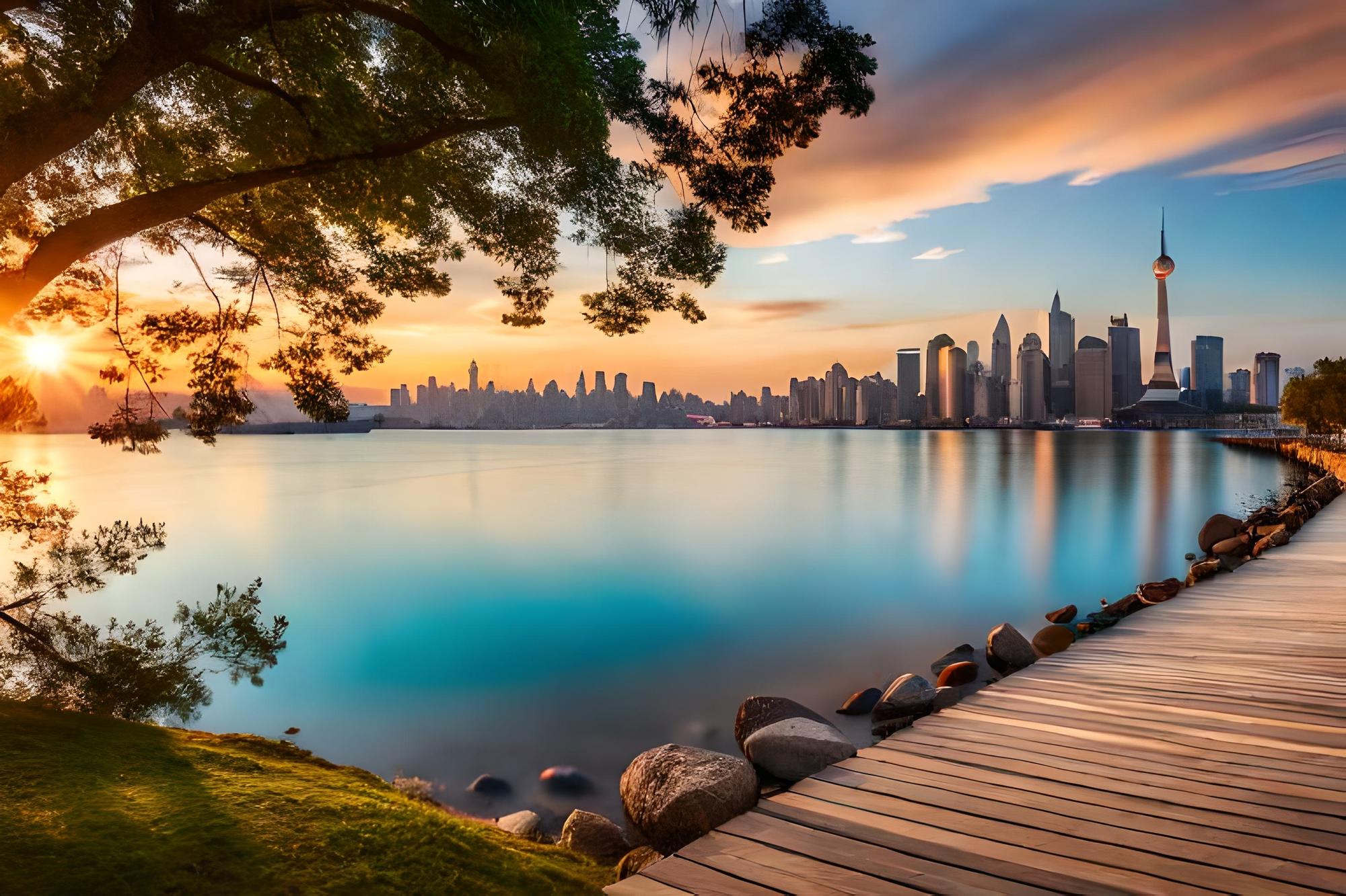 view skyline from boardwalk