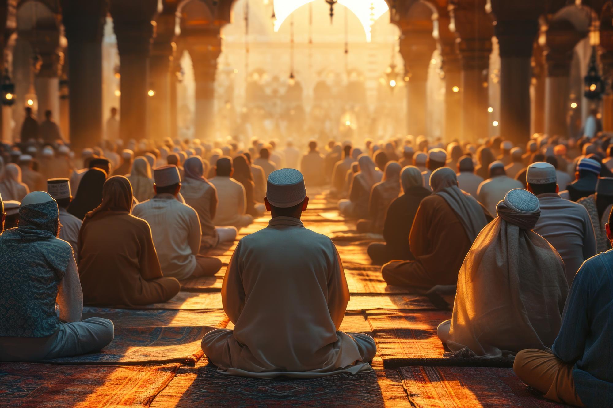 back-view-man-prayer-sunset-with-mosque-congregation