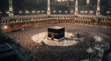 People gathered for Hajj in Mecca