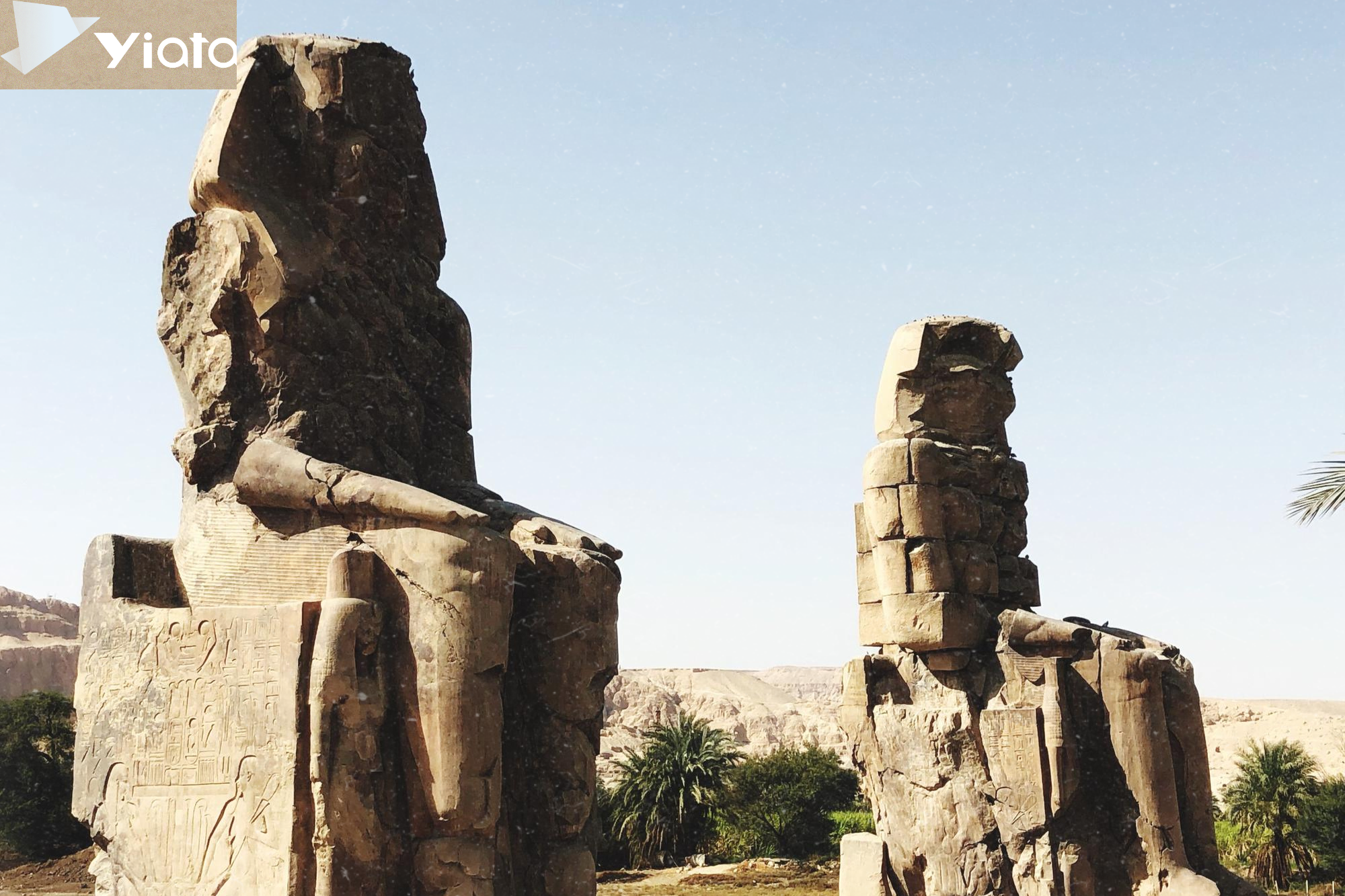 The Colossi of Memnon in Egypt