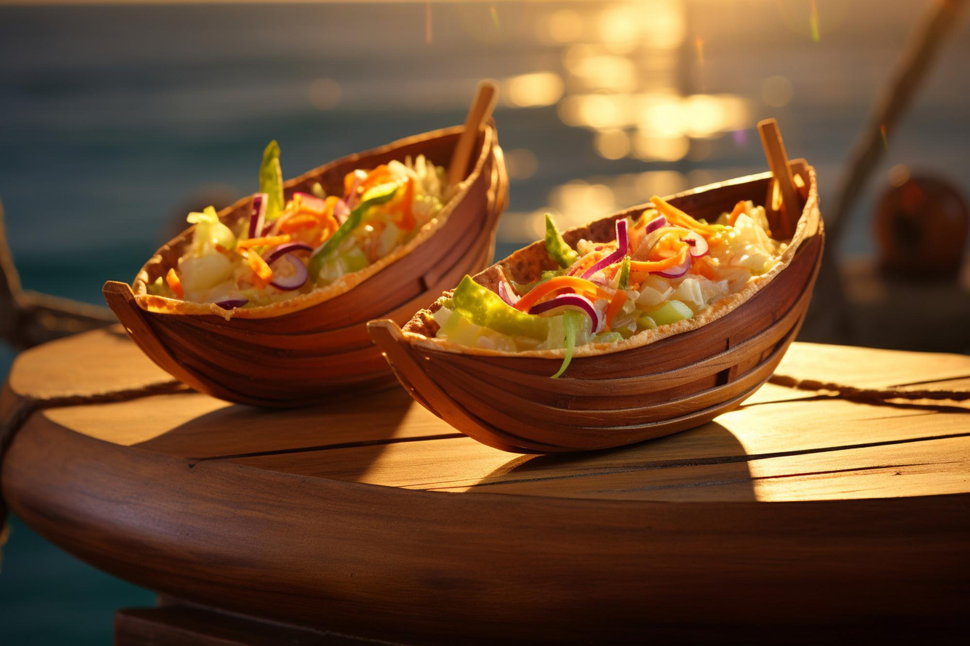 homemade tex mex taco boats food